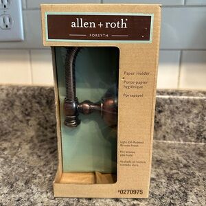 NEW allen + roth Forsyth Oil Rubbed Bronze Wall Mount Toilet Paper Holder 270975